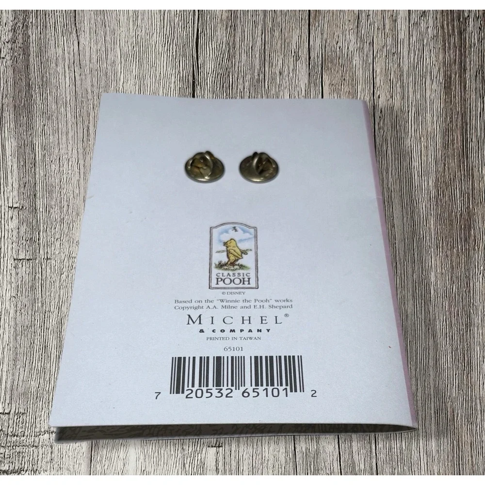 Vintage New! Disney Michel & Company Pooh & Tiger Greeting Card Series 2 Pin Set